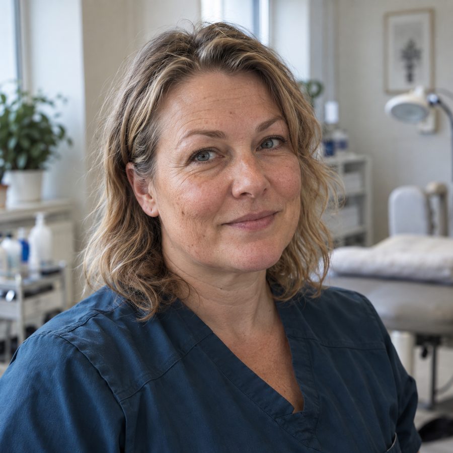 Fiona, in her clinic